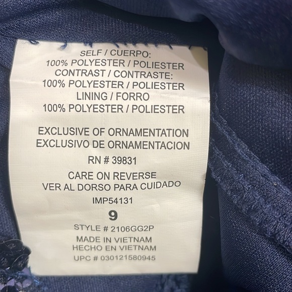 My Michelle Blue Dress Size 9 Sequins Fully Lined Sleeveless - Picture 10 of 12